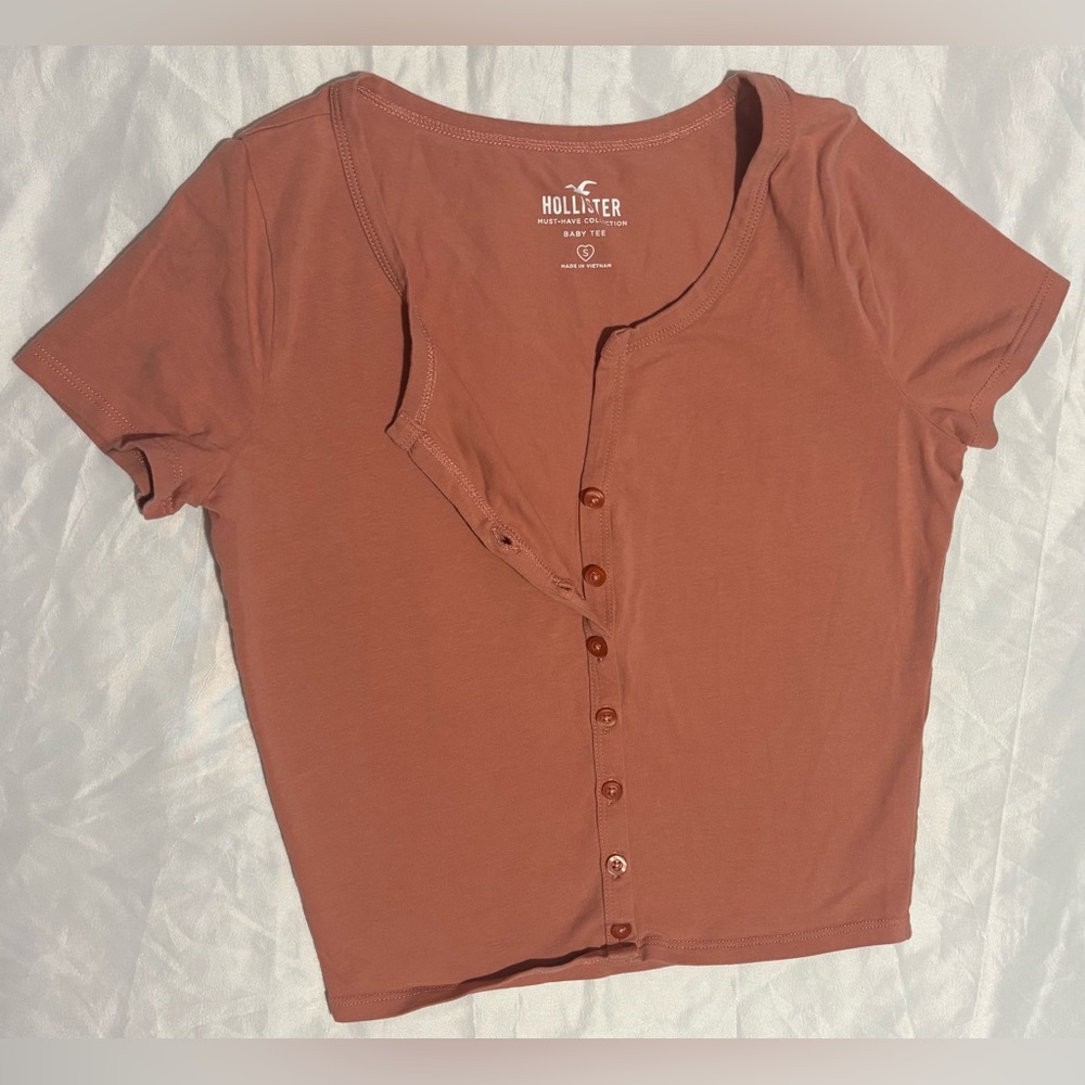 Hollister Women's Button-Down Shirt - Rust